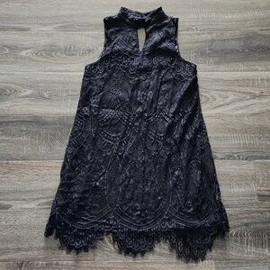 love fire black lace dress For Love and Lemons Bette Mini Lace Dress – TrenLend main image 0